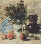 Vincent Van Gogh Vase with Flowers Coffeepot and Fruit (nn04) Sweden oil painting reproduction